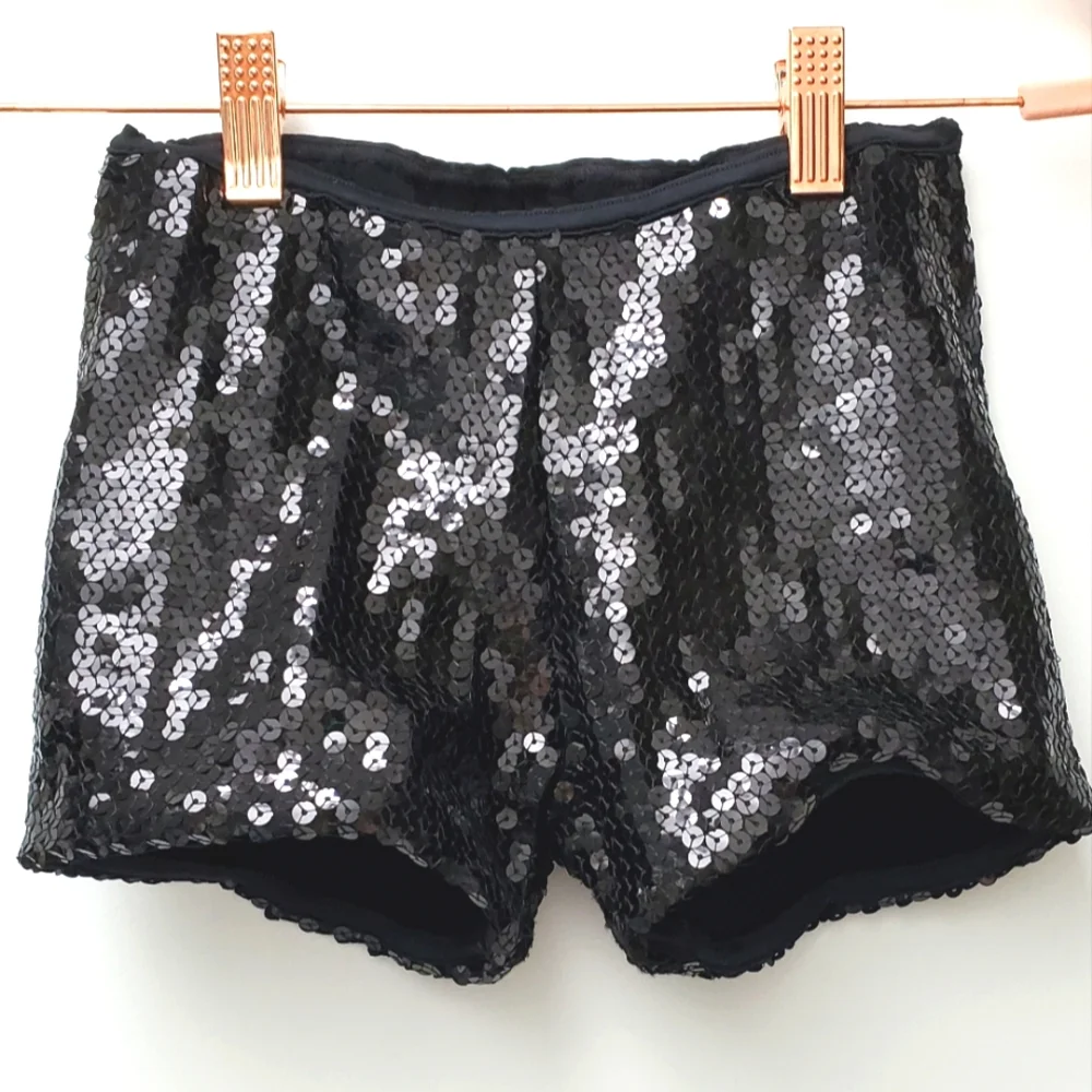 Weissman Black Sequined Dance Costume Shorts SIZE MC 10-12
